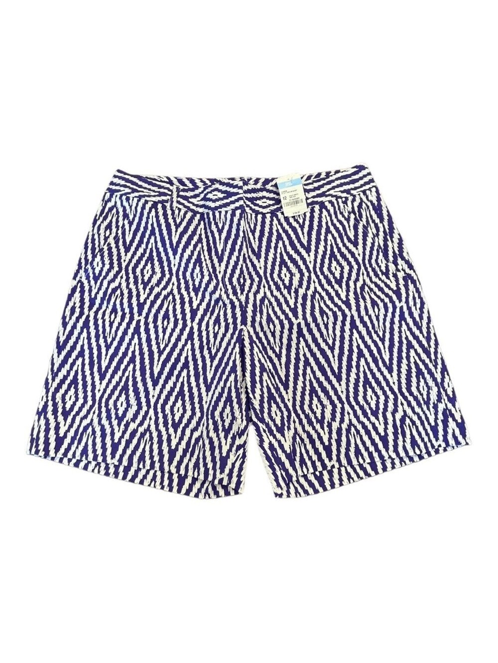 NWT J. McLaughlin Dawson Mini Iris Purple White Midrise Geometric Short Size 12